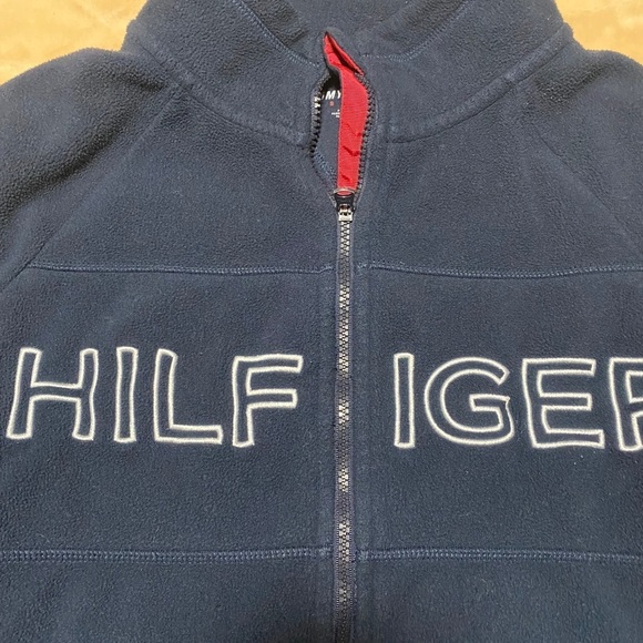 Tommy Hilfiger Sport Fleece Zip Jacket Navy Red - Picture 2 of 8